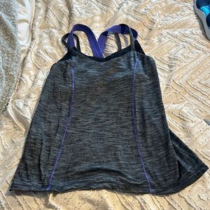 lululemon athletica Heathered Black and Violet Tank Top
